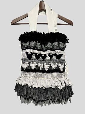 Boho Fringe Textured Woven Tote Bag Festival Western Coastal Cowgirl